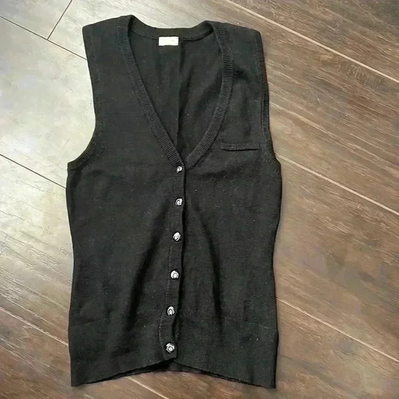 TALULA Babaton | Aritzia black cashmere blend vest with buttons - Picture 1 of 11